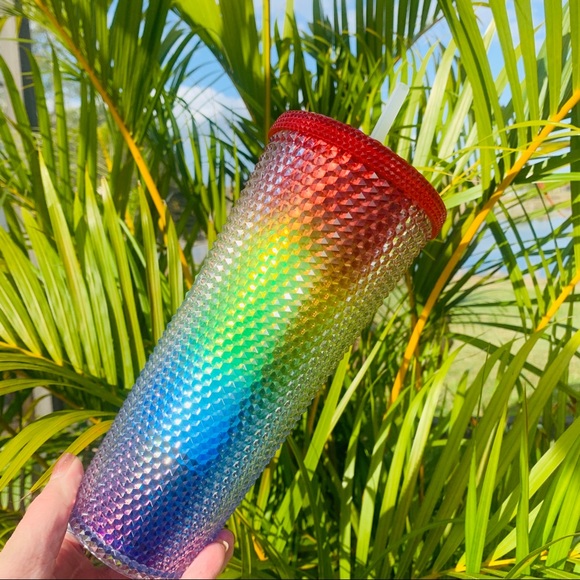 Starbucks China Pride Rainbow Diamond Studded Tumbler Cold Cup 24oz New Overseas - Picture 5 of 15